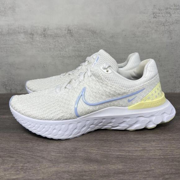 Nike React Infinity Run Womens 8.5 White Yellow DD3024-100 Low Top Athletic - Picture 1 of 12